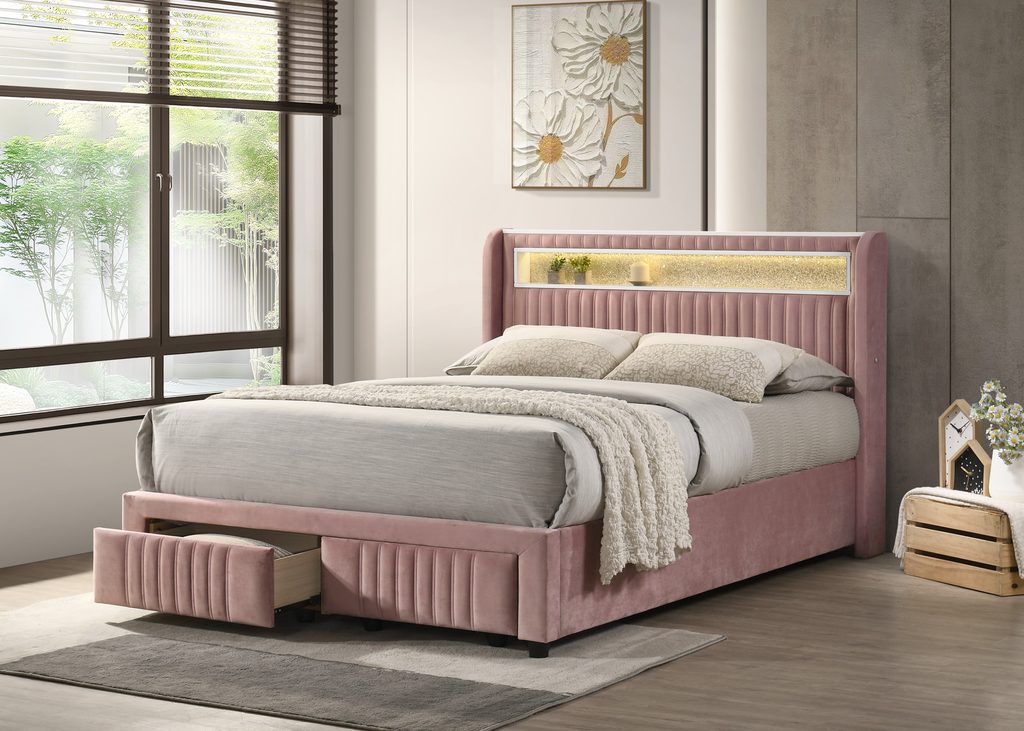 Cupid Pink Platform Bed - Twin, Full