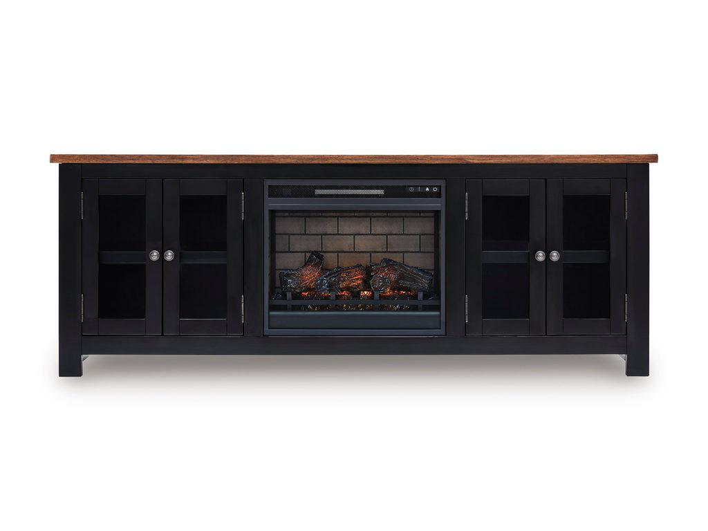 68 - TV Stand w/Fireplace 75" L